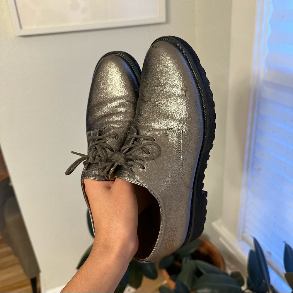 Silver Faux Leather Franco Sarto Shoes